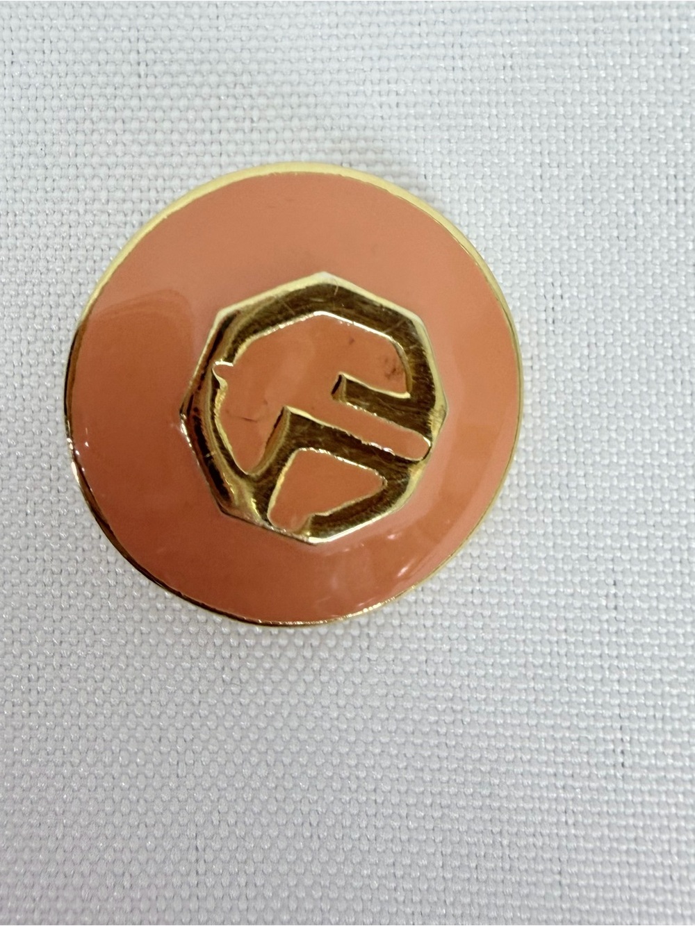St. John Buttons Gold & Peach Set of 6 & Brand Tag - Picture 6 of 11
